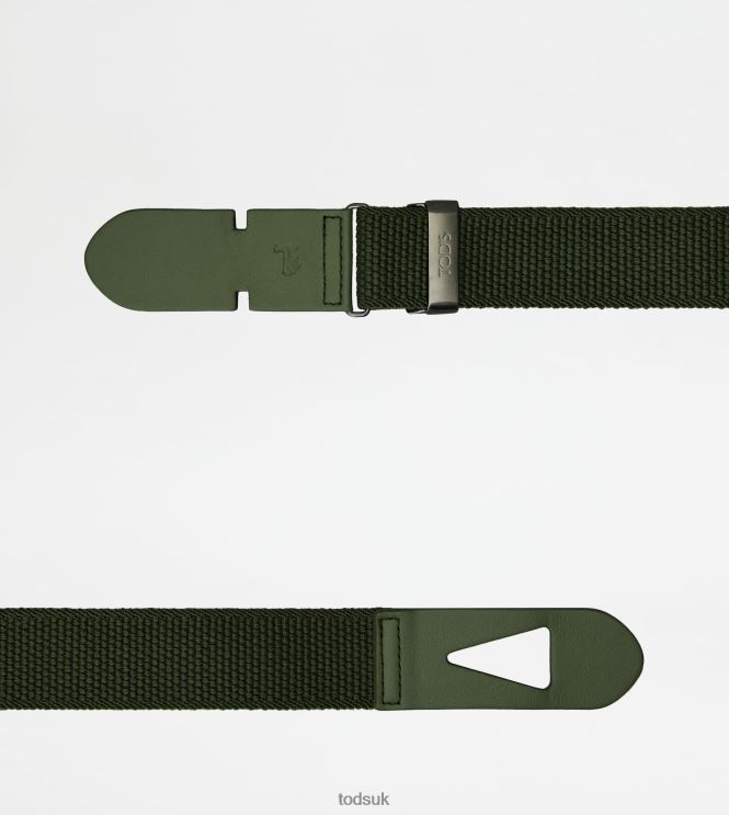 Tod's Men Belt in Canvas and Leather 602L84963 Green