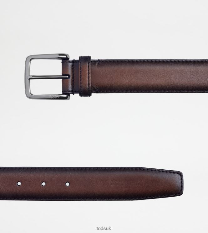 Tod's Men Belt in Leather 602L84966 Brown