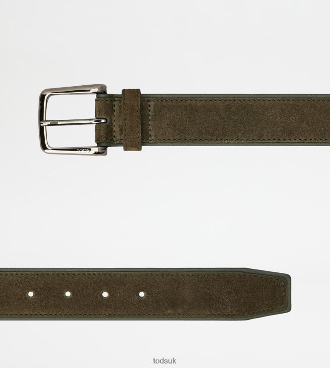 Tod's Men Belt in Suede 602L84957 Green