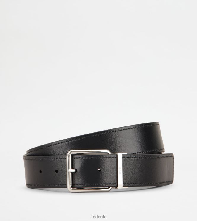 Tod's Men Reversible Belt in Leather 602L84960 Black