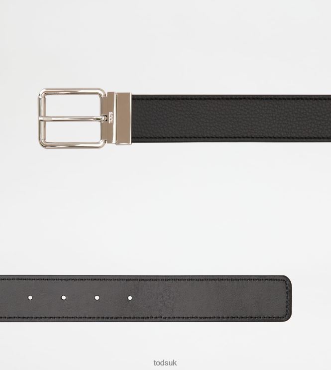 Tod's Men Reversible Belt in Leather 602L84960 Black