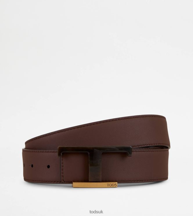 Tod's Men Reversible Belt in Leather 602L84970 Brown