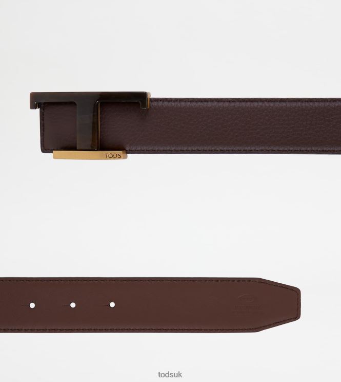 Tod's Men Reversible Belt in Leather 602L84970 Brown