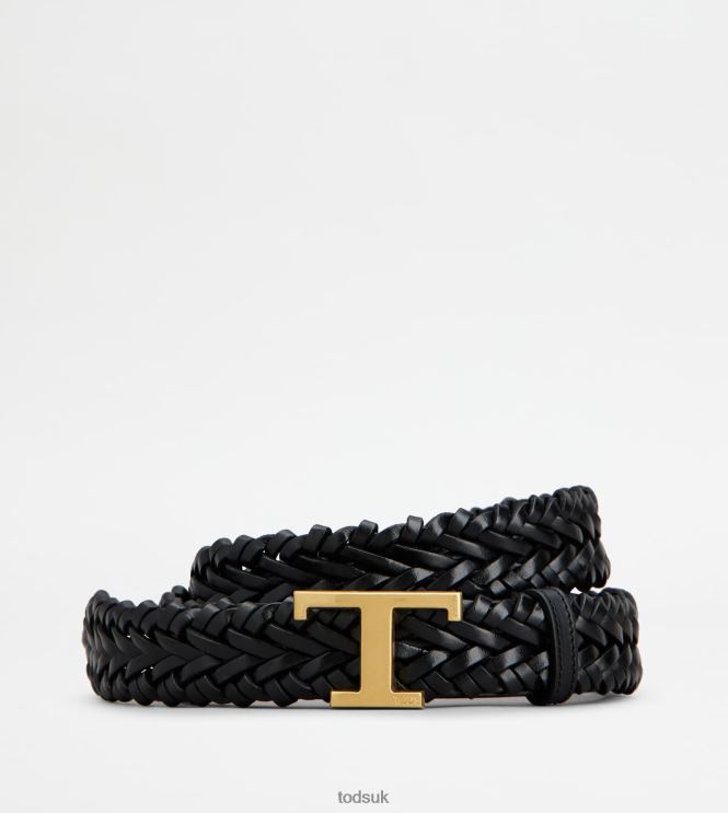Tod's Men T Timeless Belt in Leather 602L84941 Black