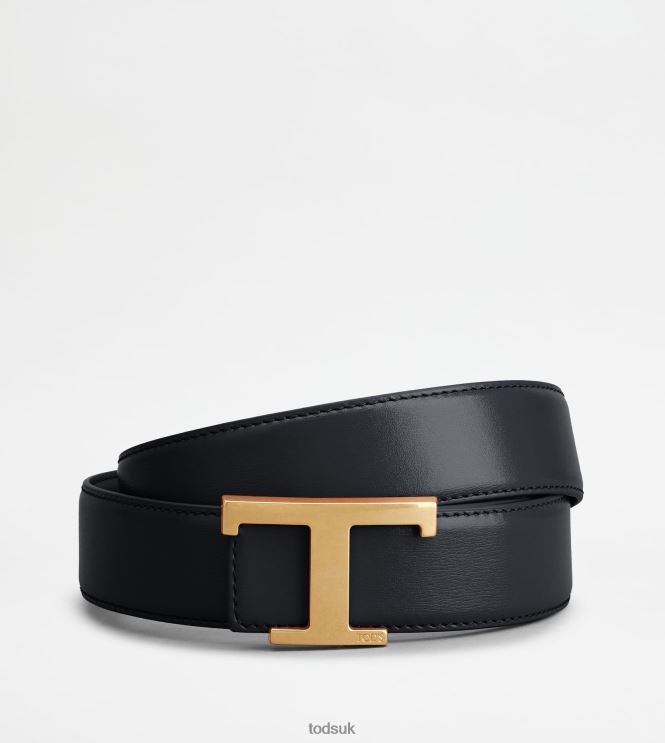 Tod's Men T Timeless Reversible Belt in Leather 602L84927 Blue/Black