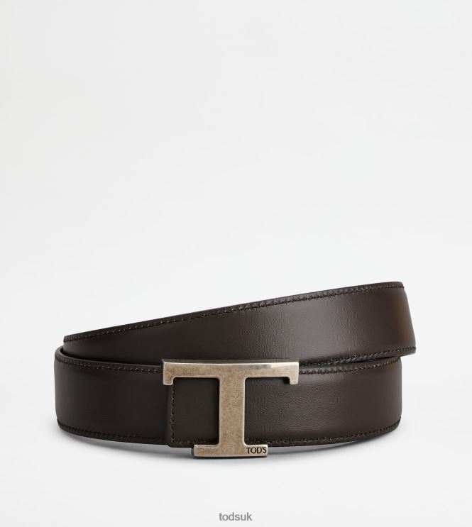 Tod's Men T Timeless Reversible Belt in Leather 602L84928 Blue