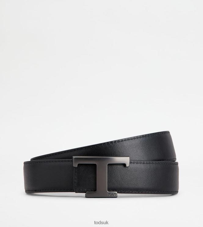 Tod's Men T Timeless Reversible Belt in Leather 602L84933 Brown/Black