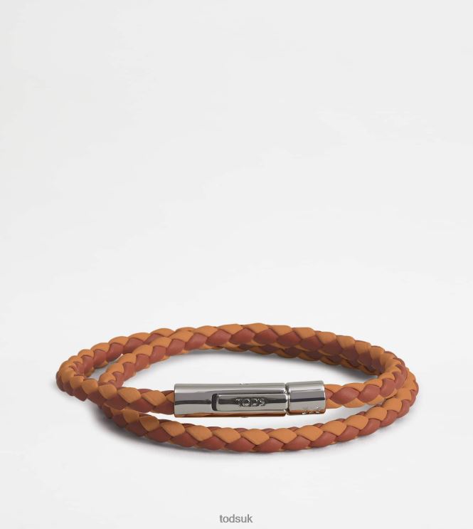 Tod's Men MyColors Bracelet in Leather 602L841057 Orange/Brown
