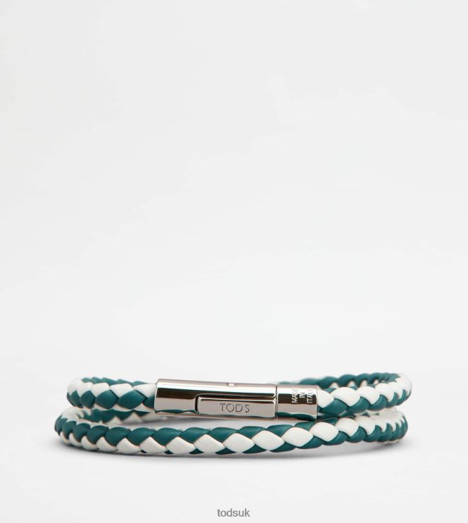 Tod's Men MyColors Bracelet in Leather 602L841063 White/Green