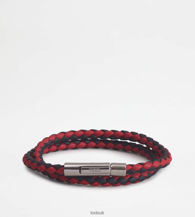 Tod's Men MyColors Bracelet in Leather 602L841064 Black/Red