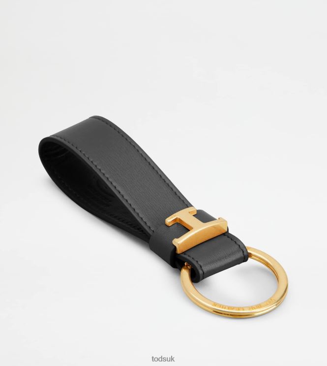 Tod's Men Key Holder in Leather 602L841032 Black