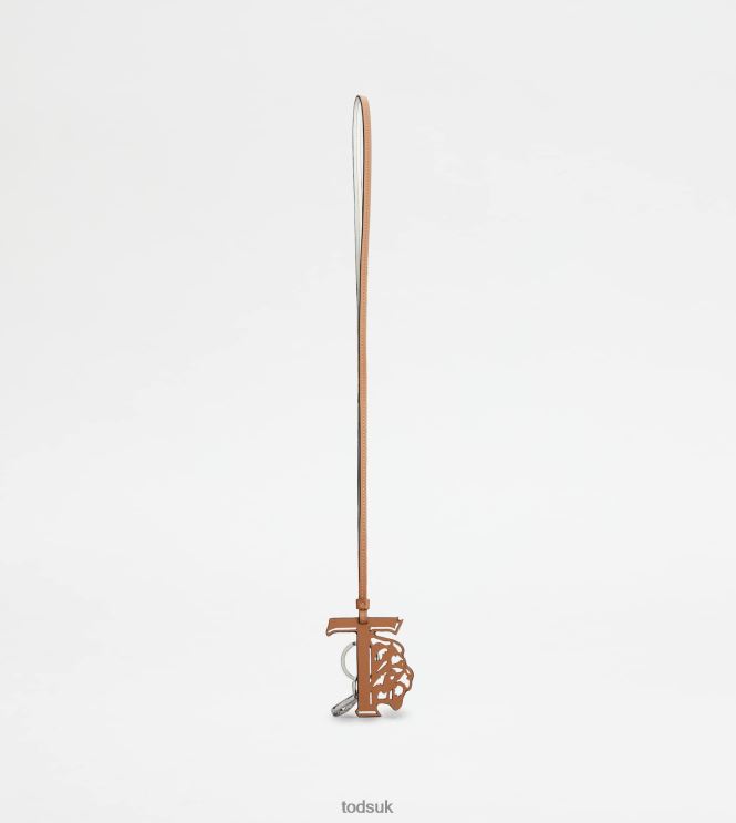Tod's Men Key Holder in Leather 602L841037 Brown/White