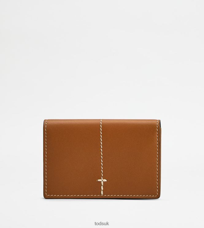 Tod's Men Business Card Holder in Leather 602L841014 Brown