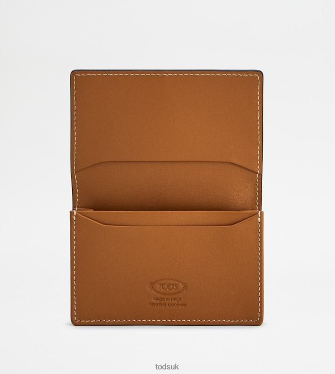 Tod's Men Business Card Holder in Leather 602L841014 Brown