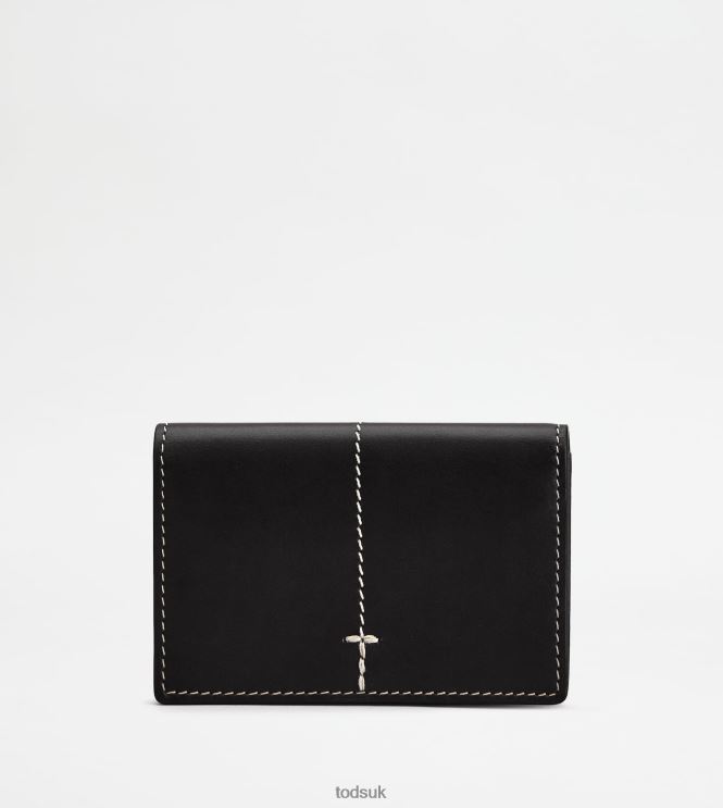 Tod's Men Business Card Holder in Leather 602L841026 Black
