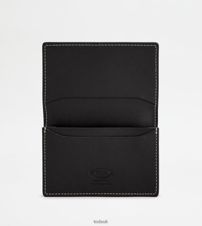 Tod's Men Business Card Holder in Leather 602L841026 Black