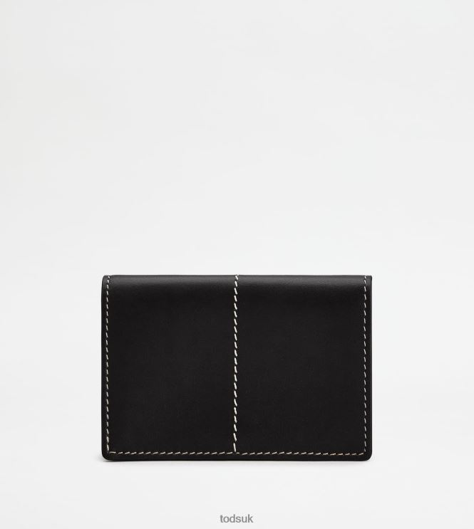Tod's Men Business Card Holder in Leather 602L841026 Black