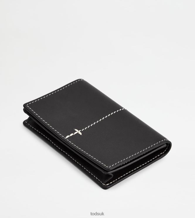 Tod's Men Business Card Holder in Leather 602L841026 Black