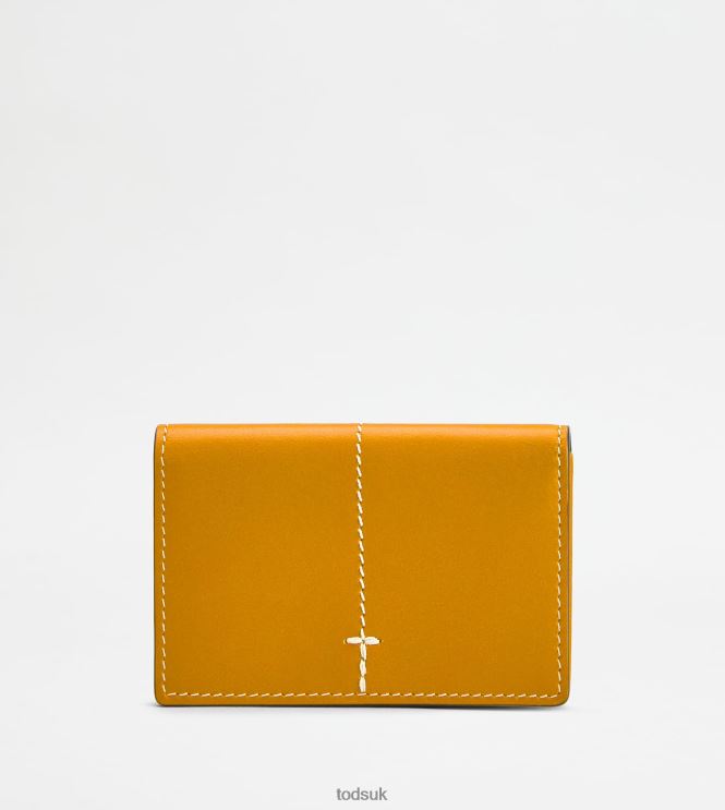 Tod's Men Business Card Holder in Leather 602L841031 Orange
