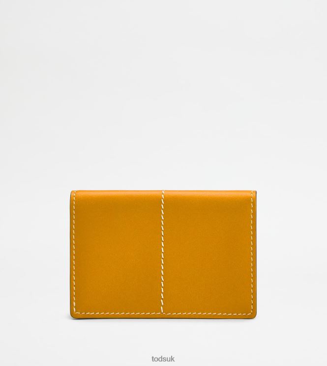 Tod's Men Business Card Holder in Leather 602L841031 Orange