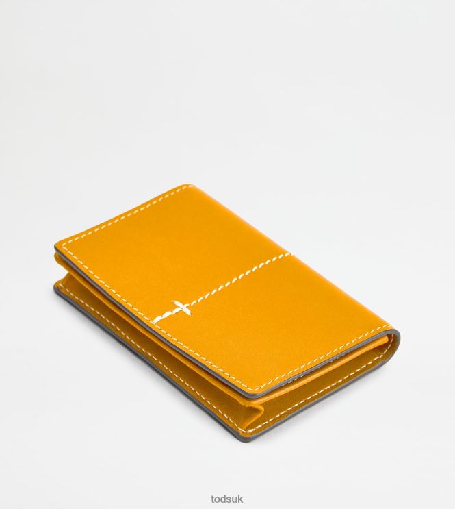 Tod's Men Business Card Holder in Leather 602L841031 Orange