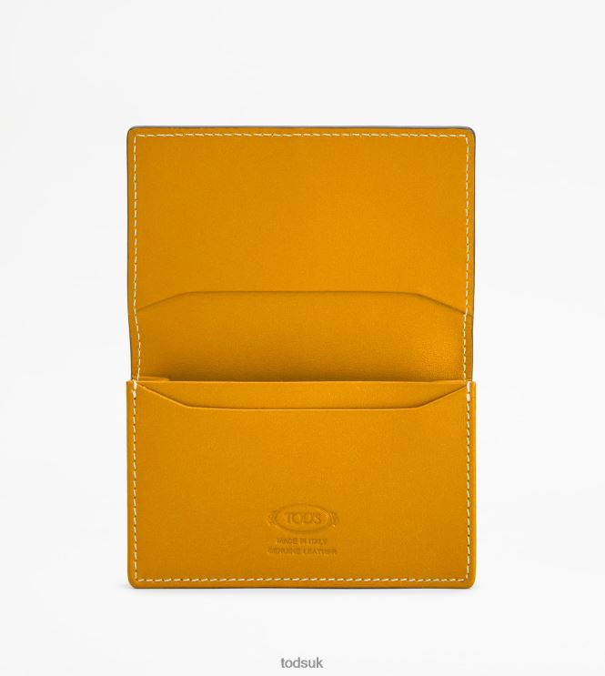 Tod's Men Business Card Holder in Leather 602L841031 Orange