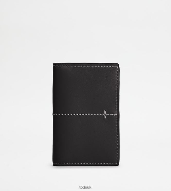 Tod's Men Credit Card Holder in Leather 602L841017 Black
