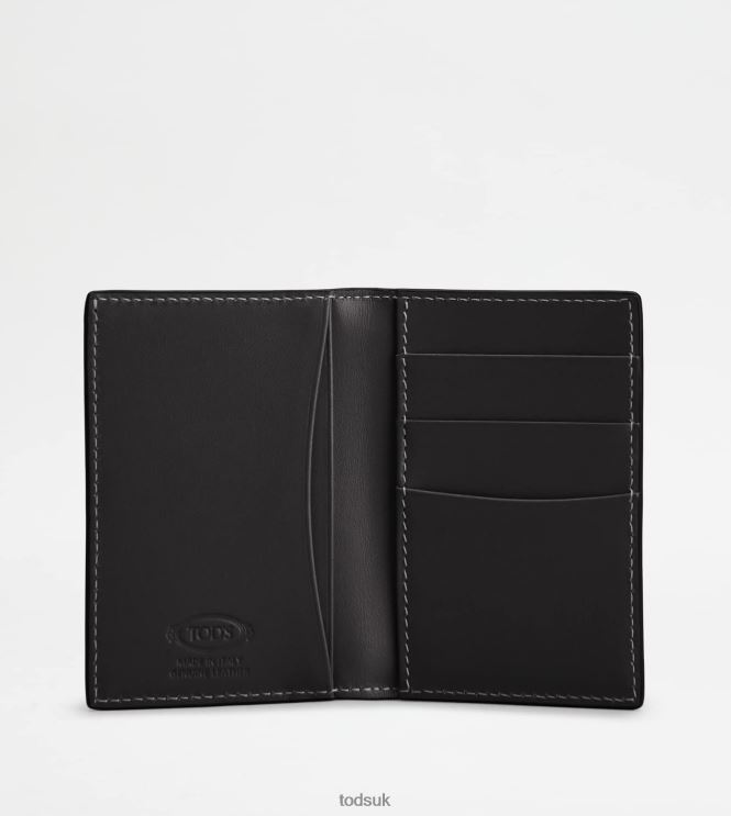 Tod's Men Credit Card Holder in Leather 602L841017 Black
