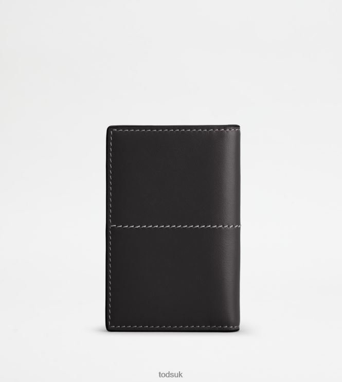 Tod's Men Credit Card Holder in Leather 602L841017 Black