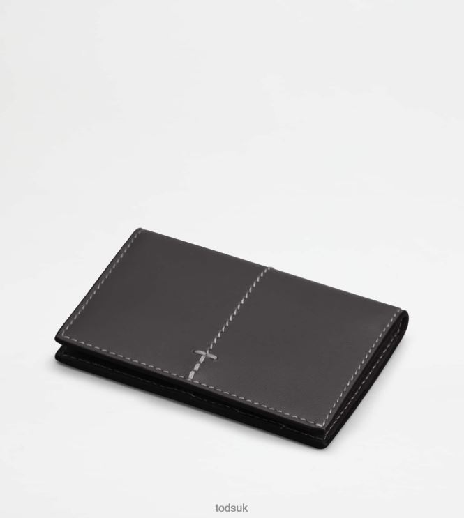 Tod's Men Credit Card Holder in Leather 602L841017 Black