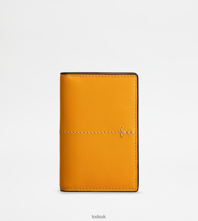 Tod's Men Credit Card Holder in Leather 602L841018 Orange