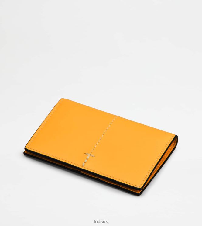 Tod's Men Credit Card Holder in Leather 602L841018 Orange