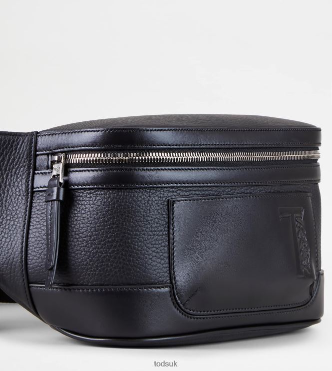 Tod's Men Waist Bag in Leather Small 602L84989 Black