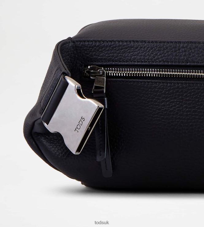 Tod's Men Waist Bag in Leather Small 602L84989 Black