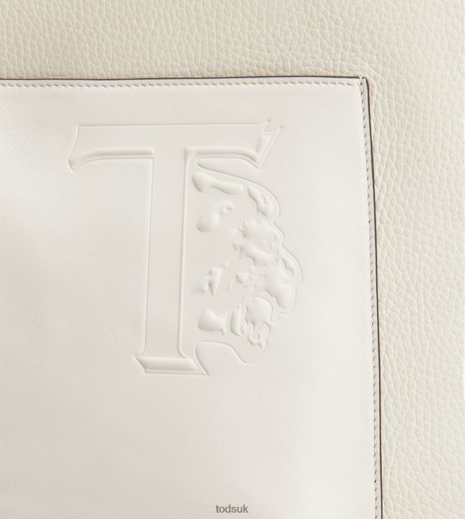 Tod's Men Shopping Bag in Leather Medium 602L84998 White