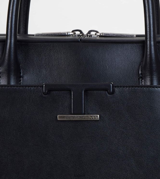 Tod's Men T Timeless Briefcase in Leather Medium 602L84995 Black