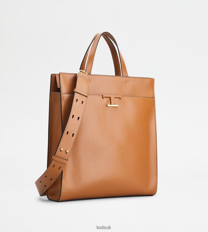 Tod's Men T Timeless Shopping Bag in Leather Medium 602L84999 Brown