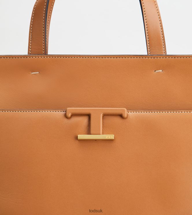 Tod's Men T Timeless Shopping Bag in Leather Medium 602L84999 Brown