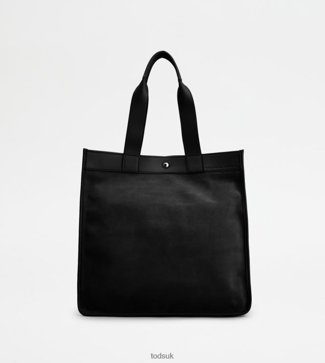 Tod's Men Tote Shopping Bag in Suede Medium 602L84993 Black