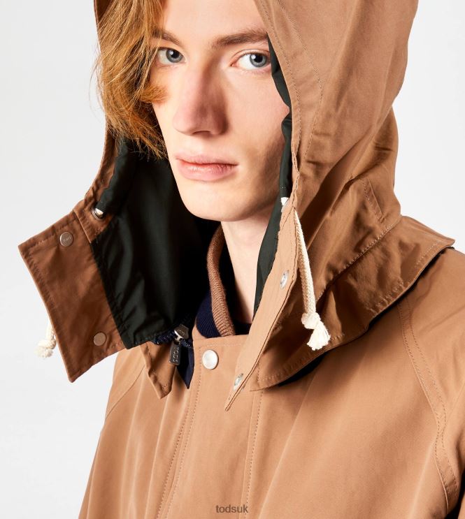 Tod's Men Color Block Parka 602L841098 Brown/Blue