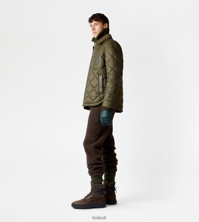Tod's Men Quilted Over Shirt 602L841113 Green