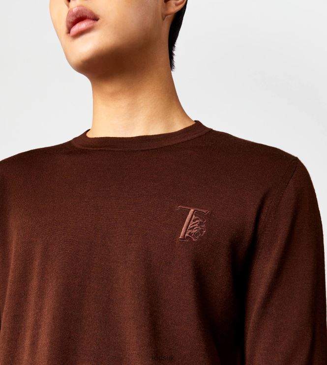 Tod's Men Cashmere Blend Round Neck Jumper 602L841103 Brown