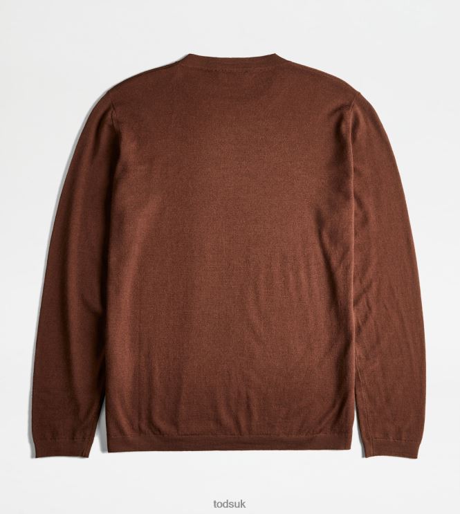 Tod's Men Cashmere Blend Round Neck Jumper 602L841103 Brown