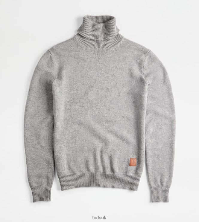 Tod's Men Cashmere Blend Turtleneck 602L841125 Grey