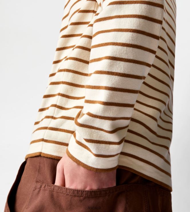 Tod's Men Striped Turtleneck Jumper 602L841120 Off White/Brown