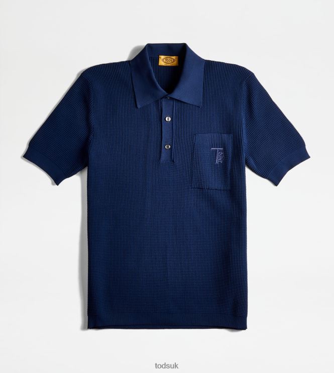 Tod's Men Polo Shirt in Knit 602L841119 Blue