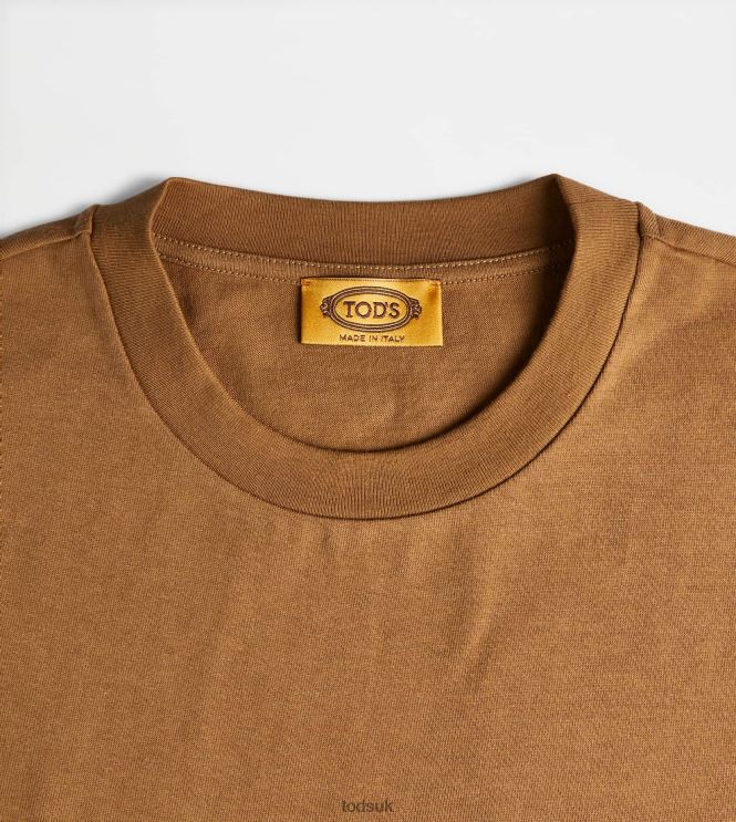 Tod's Men Round Neck T-Shirt 602L841100 Brown