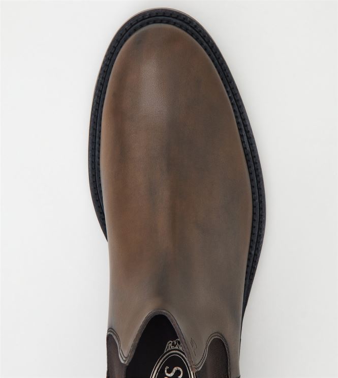Tod's Men Ankle Boots in Leather 602L84807 Brown
