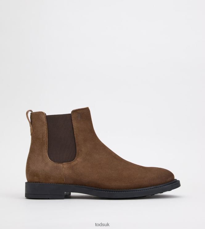 Tod's Men Ankle Boots in Suede 602L84806 Brown