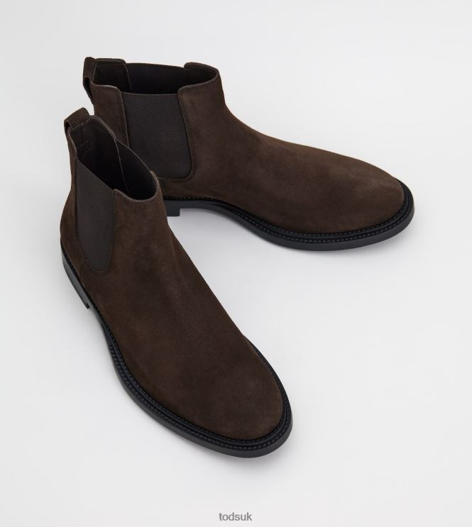 Tod's Men Ankle Boots in Suede 602L84808 Brown